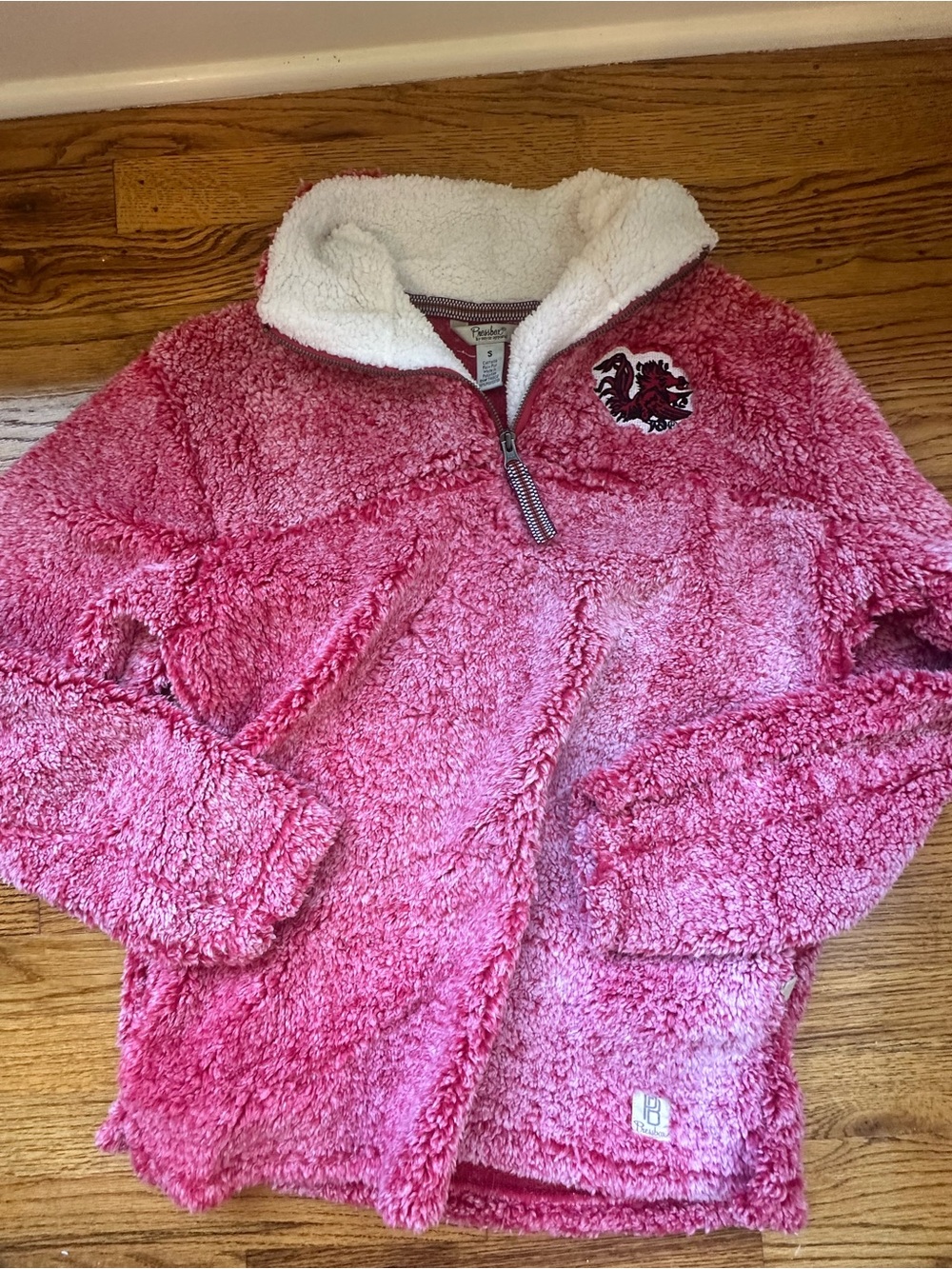 Pressbox Pink Sherpa Zip Jacket with Cream Lining